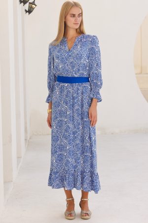 Maeve EcoVero™ Dress | White/Blue